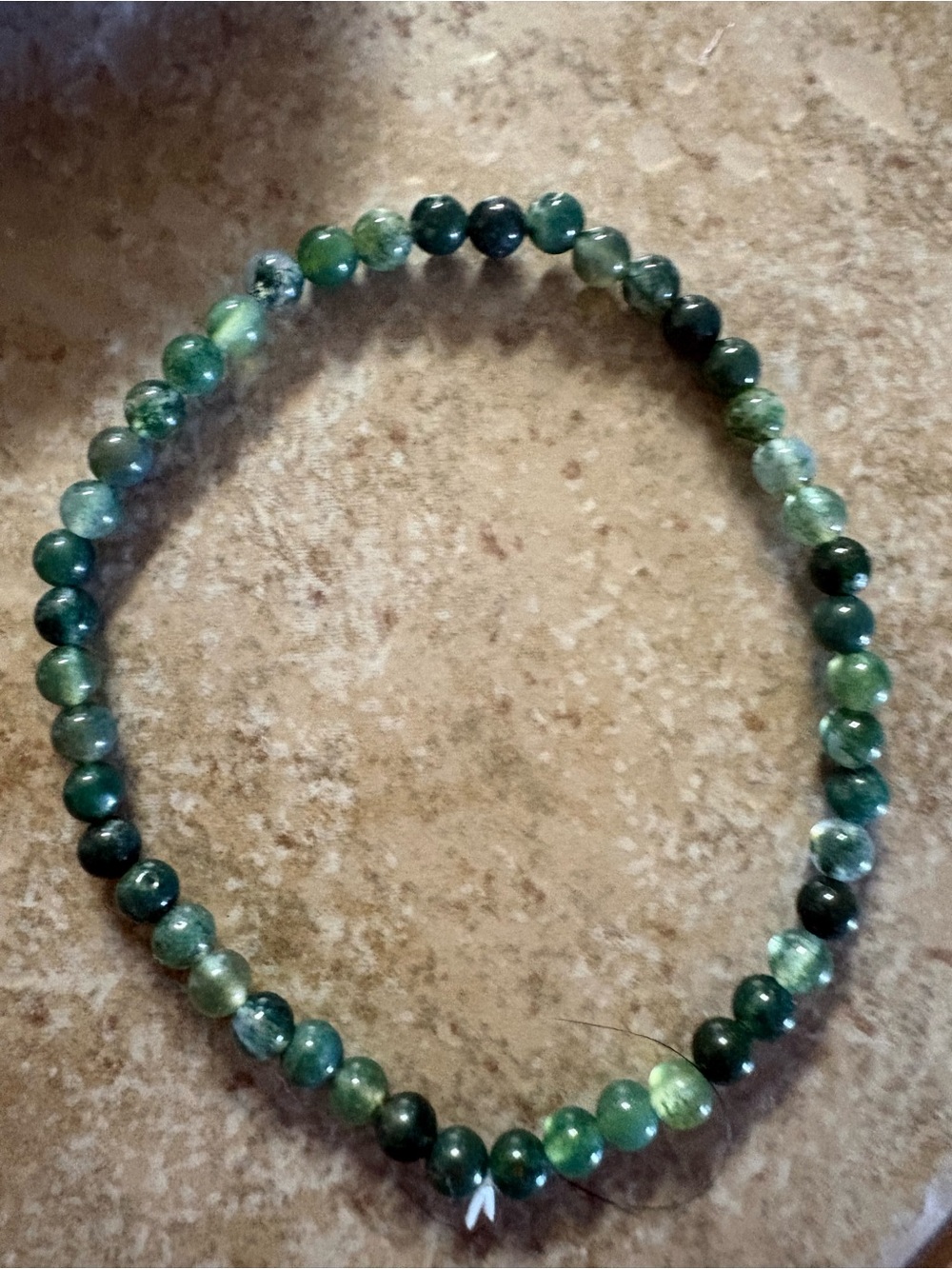 Moss agate petite crystal bracelet